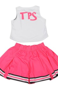 CH206 custom sleeveless cheerleading suit skirt design printing LOGO pleated skirt cheerleading suit contrast cheerleading clothing garment factory  glee cheerios uniform  elite cheer uniforms detail view-11